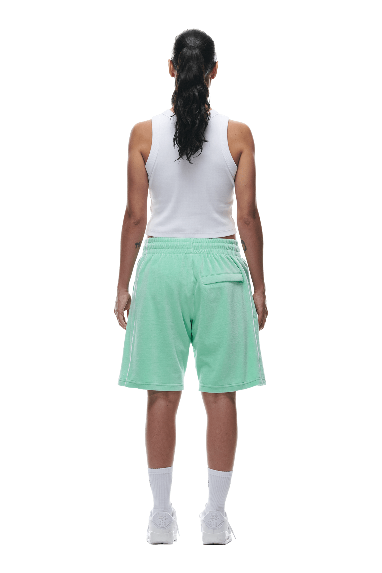 VELOUR SHORTS LIGHT MOSS