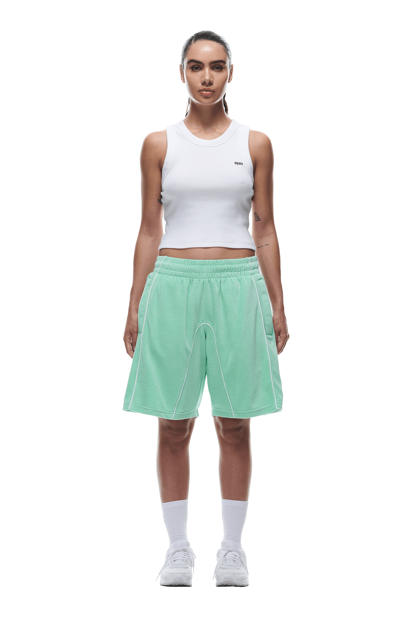 VELOUR SHORTS LIGHT MOSS