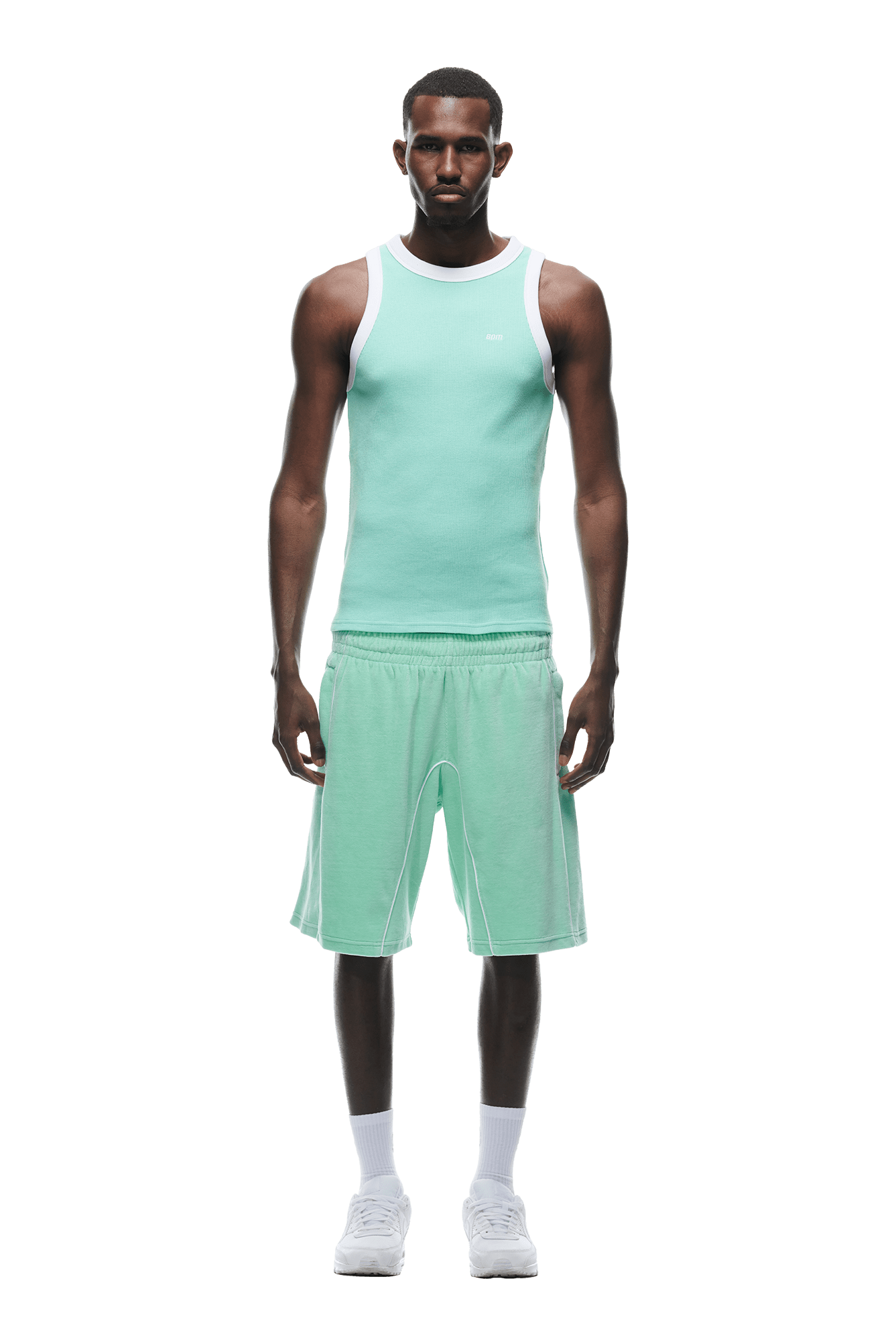 WAFFLE KNIT TANKTOP LIGHT MOSS