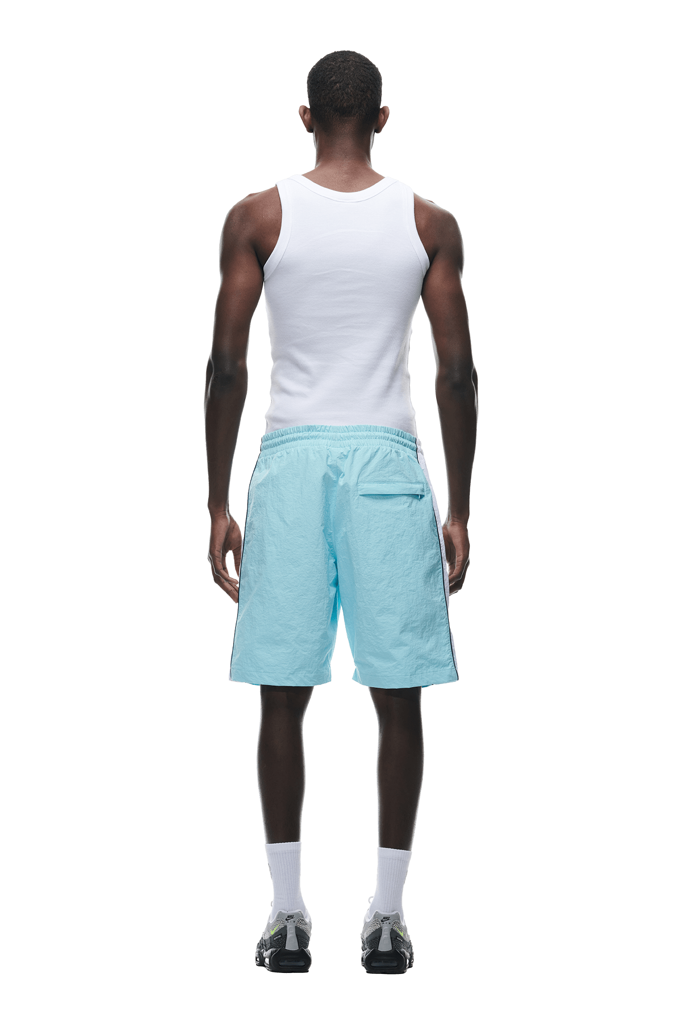 WARM UP NYLON SHORTS LIGHT BLUE