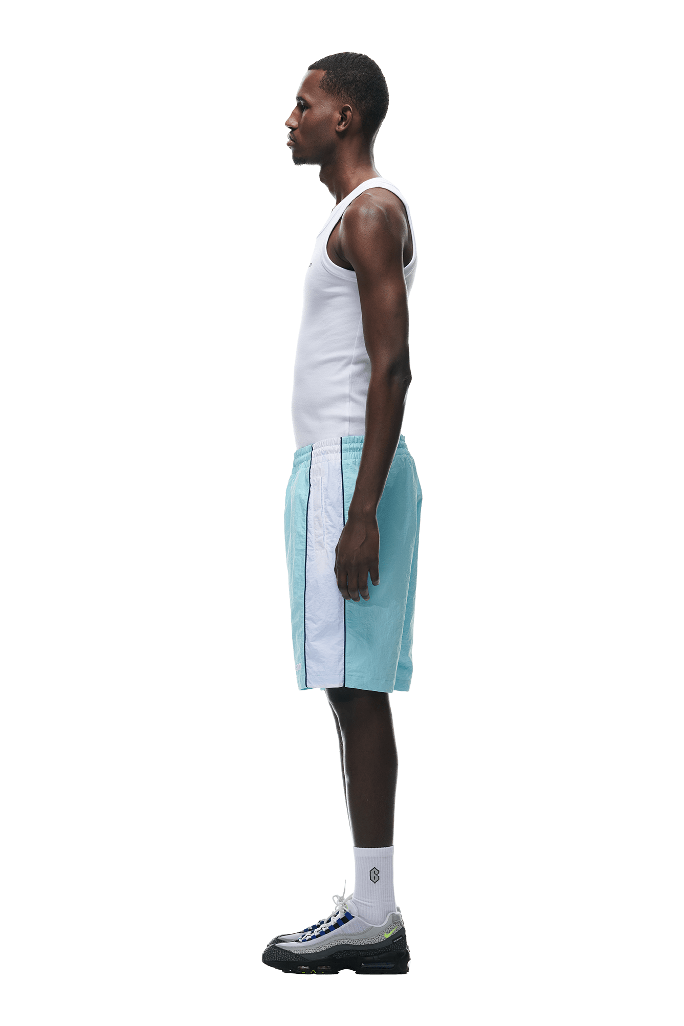 WARM UP NYLON SHORTS LIGHT BLUE