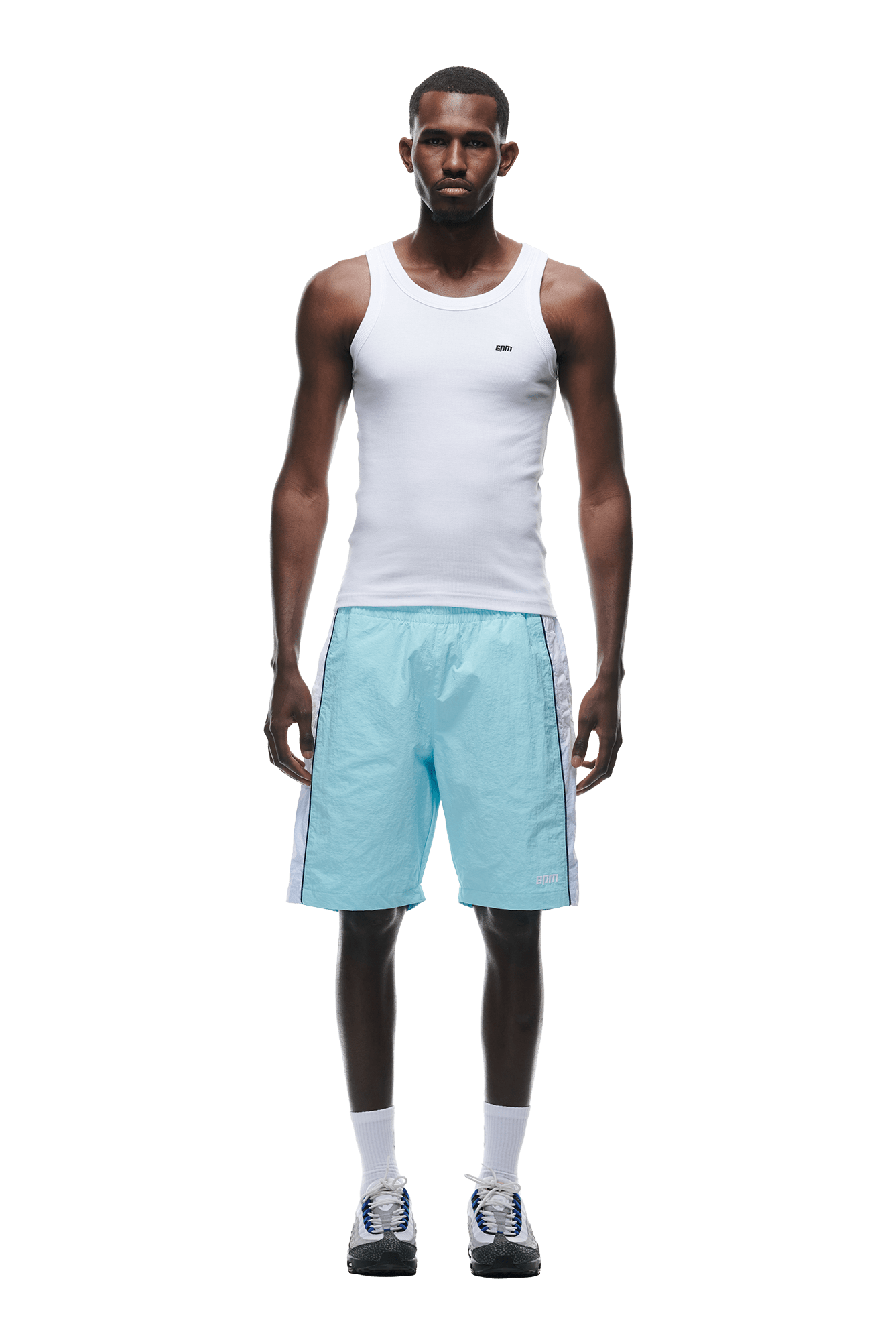 WARM UP NYLON SHORTS LIGHT BLUE