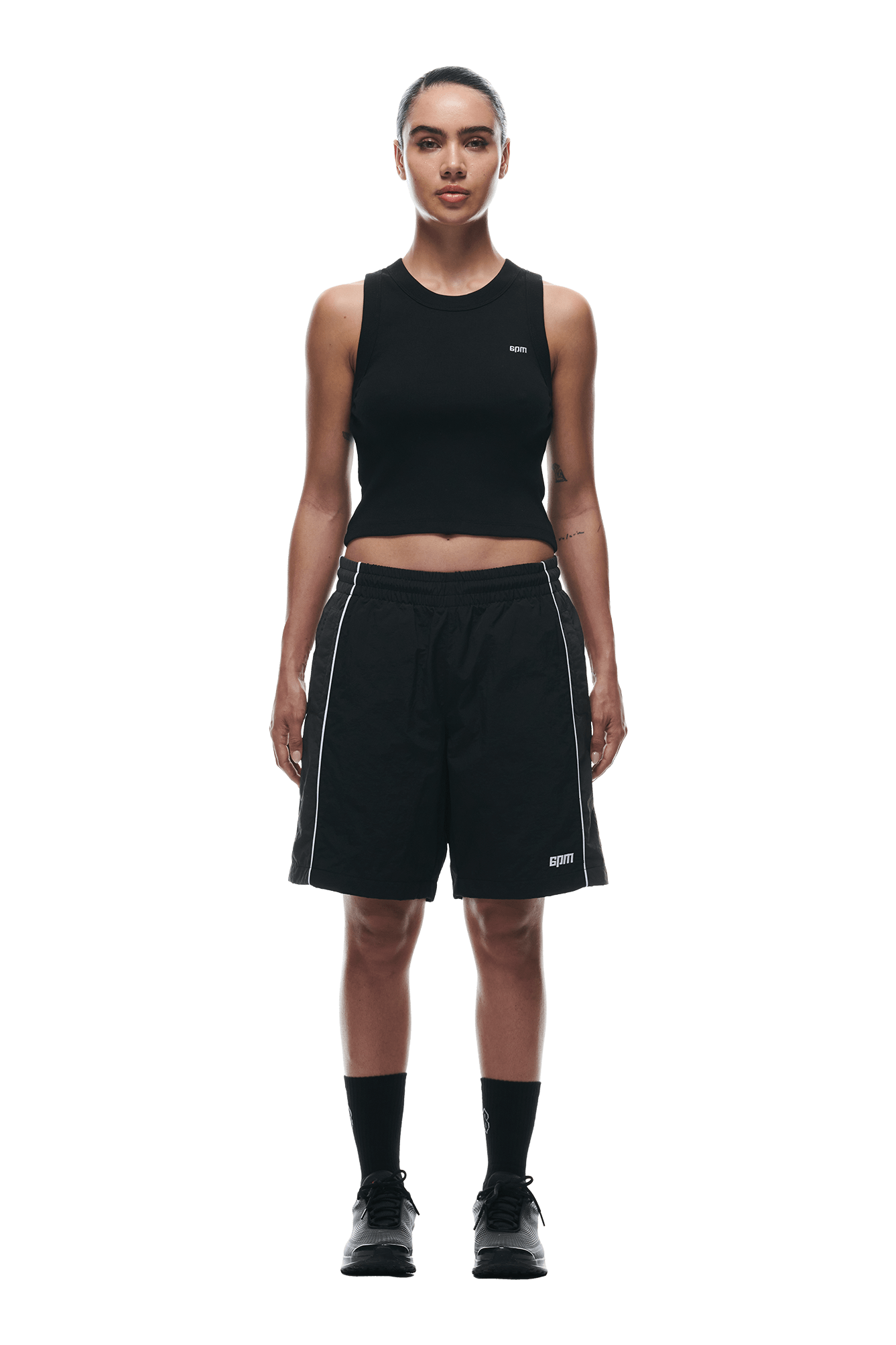 WARM UP NYLON SHORTS BLACK