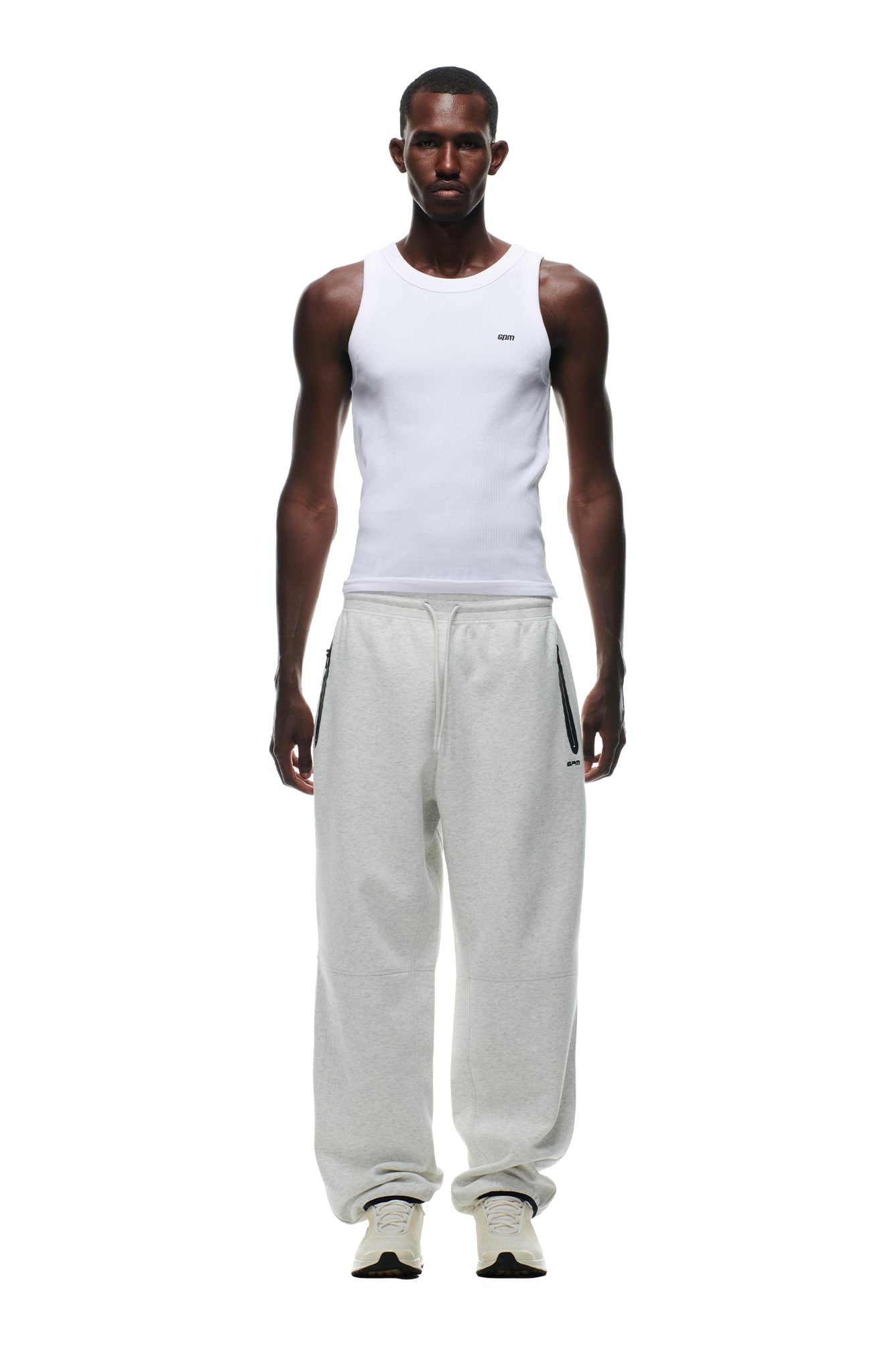 WIDE ROADMAN PANTS LIGHT GREY MELANGE