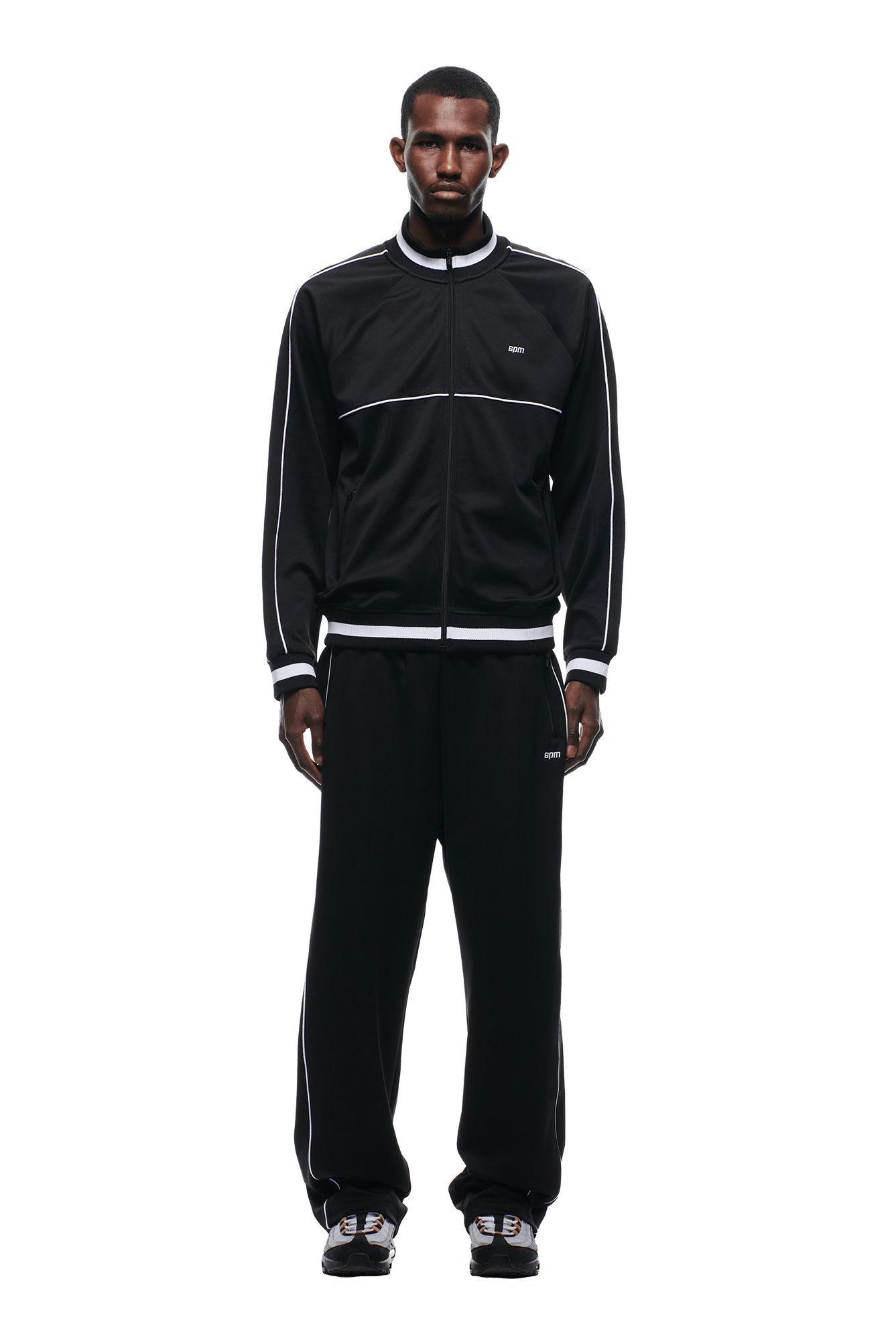 RIBBED TRAINER JACKET BLACK