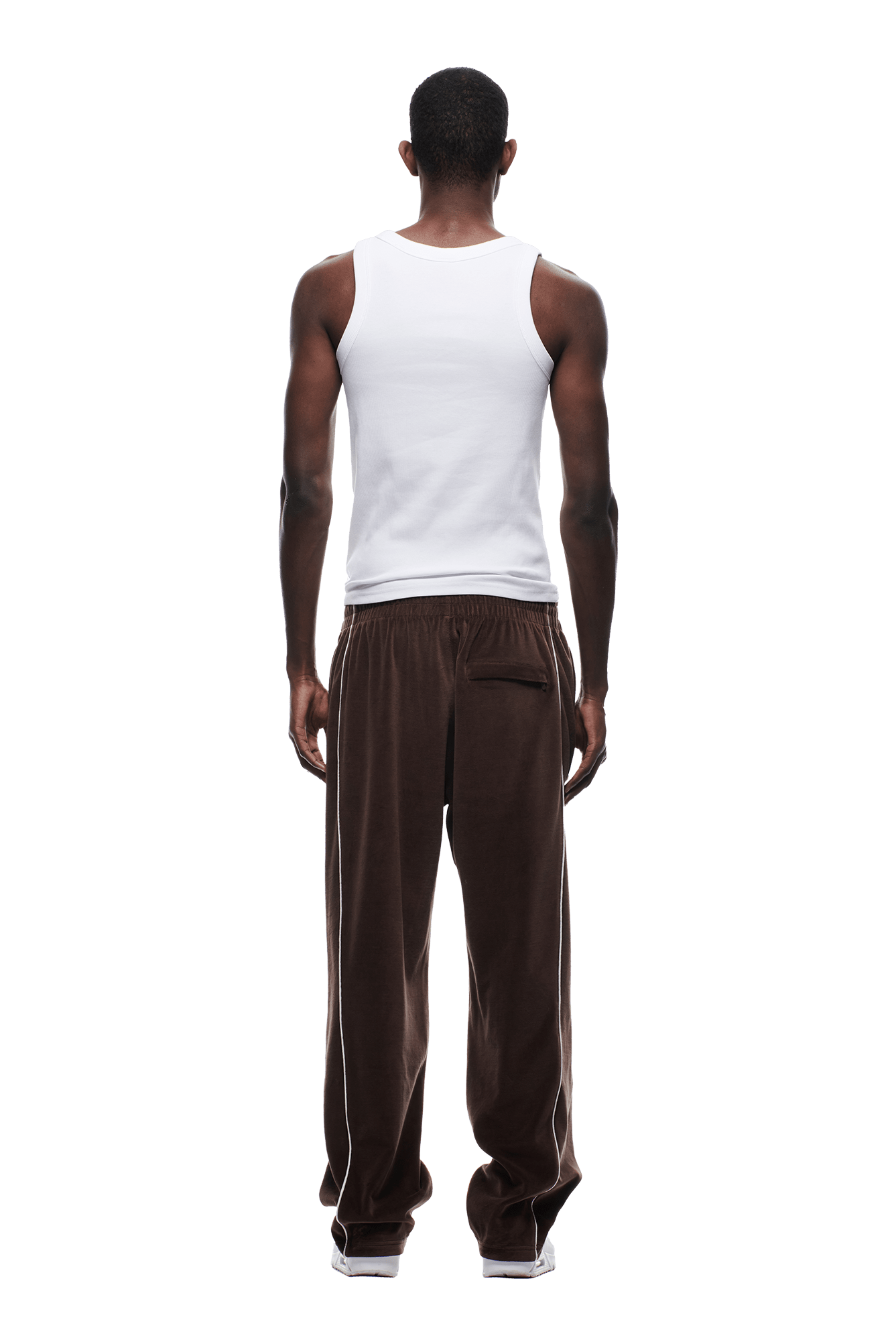 VELOURS TRACK PANT CHOCOLATE BROWN