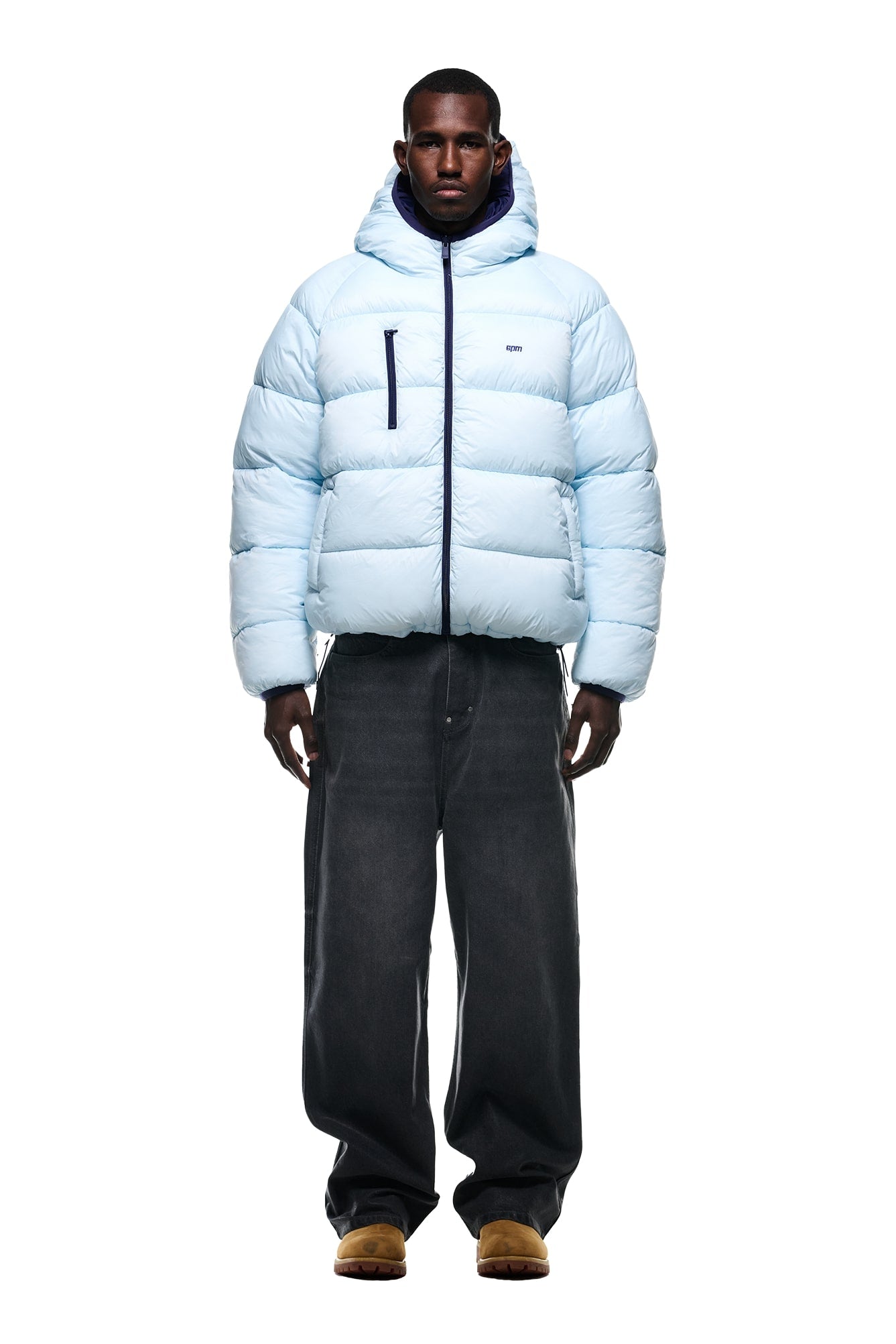 Puffer blue jacket best sale