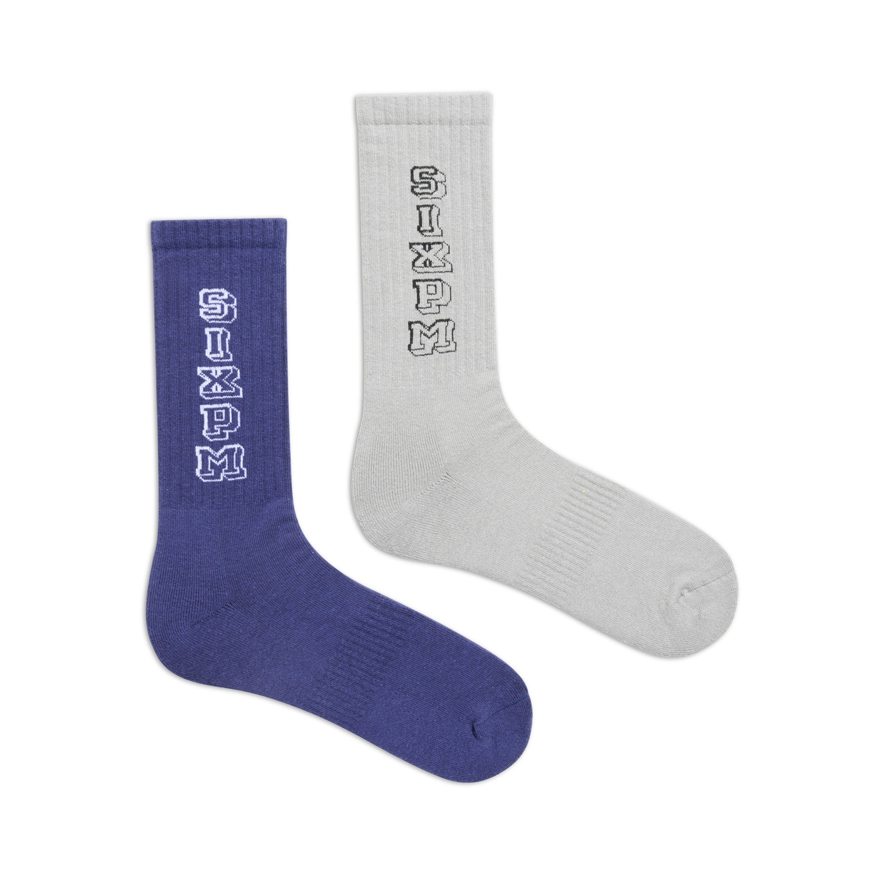 COLLEGE SOCKS GREY BLUE