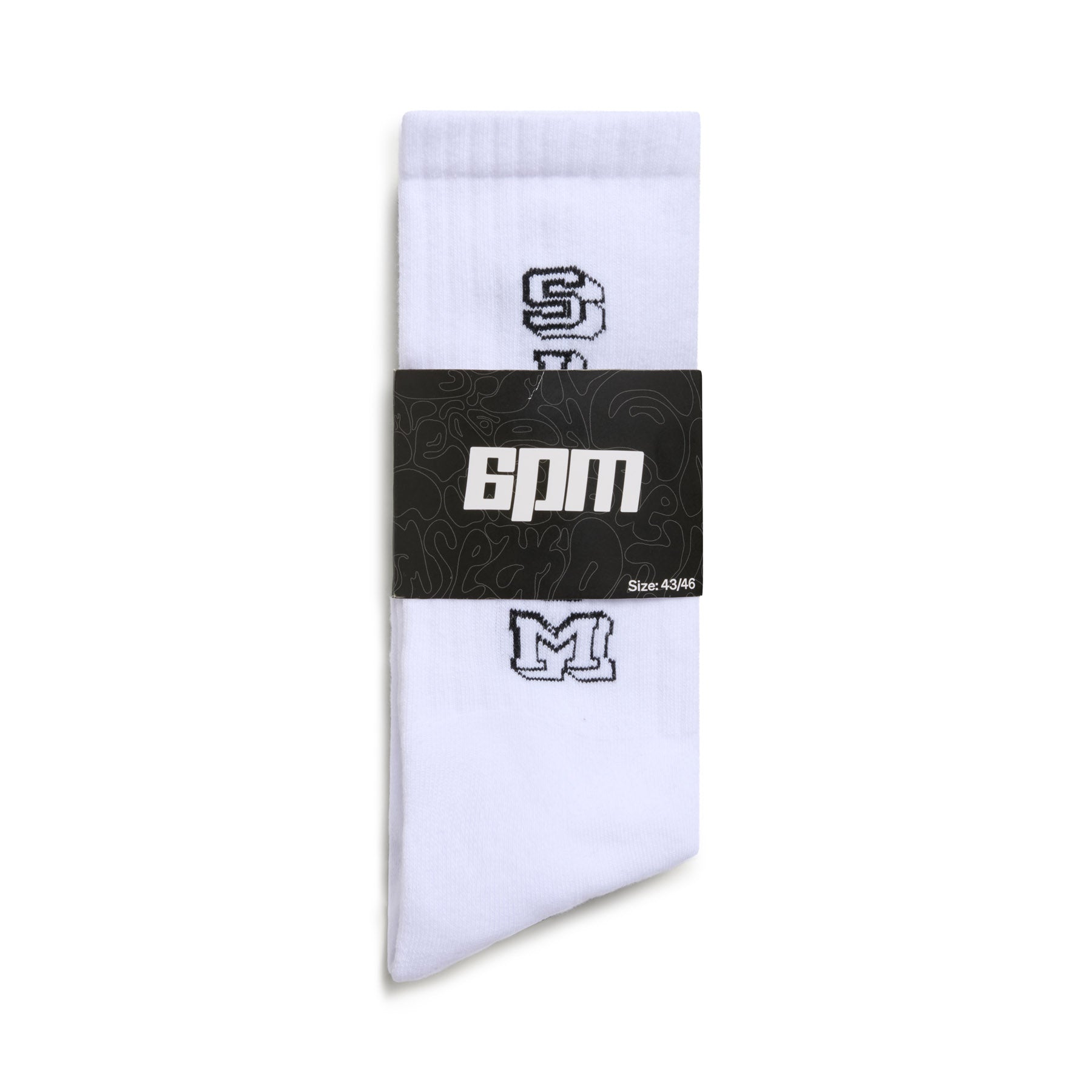 COLLEGE SOCKS BLACK WHITE