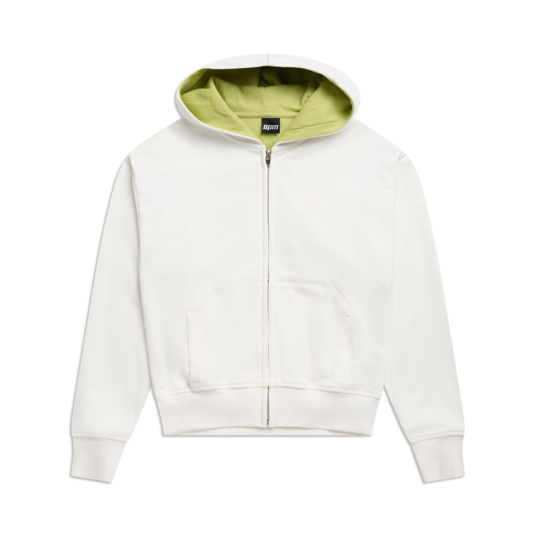 WAFFLE LINED ZIP HOODIE COCONUT WHITE