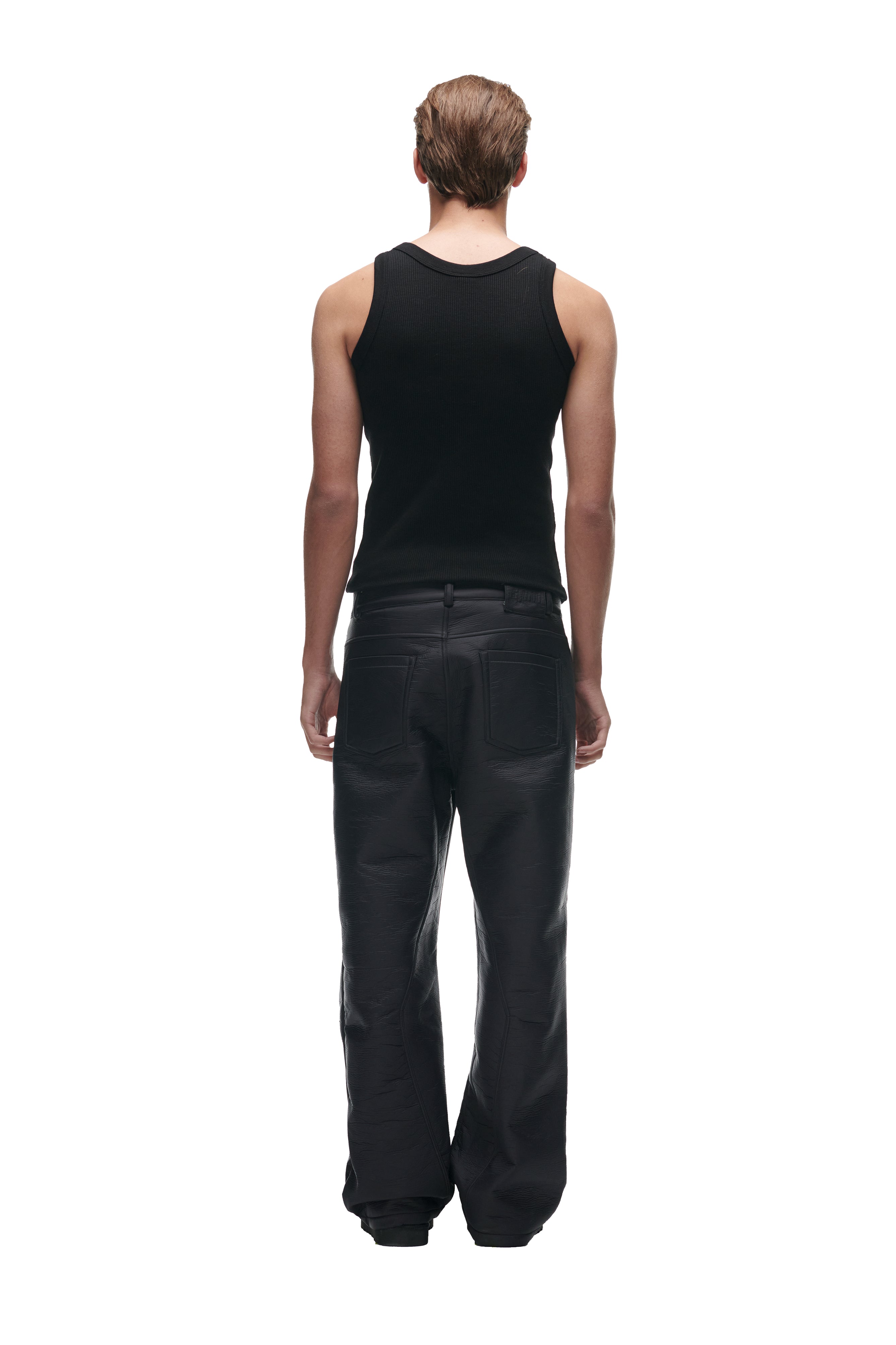 CRINKLE ZIP PANTS BLACK